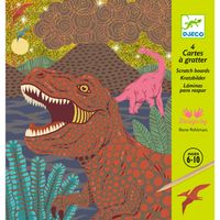 Kit con 4 carte dai riflessi dorati da grattare When dinosaurs reigned - Djeco