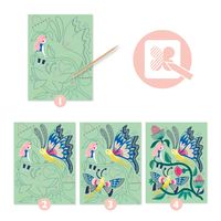 Kit creativo con 4 carte da grattare Fantasy garden - Djeco