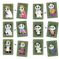 kit creativo con un gioco di 7 famiglie da colorare - Djeco