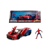 Ford GT 2017 scala 1:24 + personaggio Spiderman - Jada Toys, Marvel