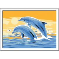 Creart Delfini amici, Serie E, Kit per dipingere con i numeri - Creart