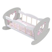 Lettino a dondolo in legno per bambole - Love Bebé