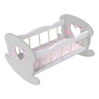 Lettino a dondolo in legno per bambole - Love Bebé
