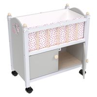 Letto con guardaroba in legno per bambole - Love Bebé