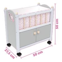 Letto con guardaroba in legno per bambole - Love Bebé