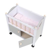 Letto con guardaroba in legno per bambole - Love Bebé