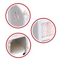 Letto con guardaroba in legno per bambole - Love Bebé