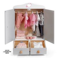 Guardaroba in legno per bambole - Love Bebé