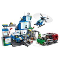 LEGO City Police stazione di polizia, con camion della spazzatura ed elicottero giocattolo, 60316 - LEGO