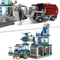 LEGO City Police stazione di polizia, con camion della spazzatura ed elicottero giocattolo, 60316 - LEGO