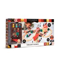 Playset trenino in legno con pista e città - FAO Schwarz