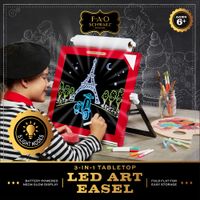 Lavagnetta 3 in 1 con LED, gessetti e pennarelli - FAO Schwarz