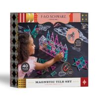 Set costruzioni magnetiche rosa da 43 pezzi - FAO Schwarz