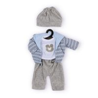 Completino casual con felpa grigio e azzurro per My FAO Doll 40cm - FAO Schwarz