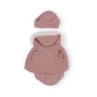 Completino in tricot rosa antico con mantella per My FAO Doll 40cm - FAO Schwarz