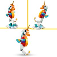 LEGO Creator 31140 Unicorno Magico con Arcobaleno, Set 3 in 1 con Animali - LEGO