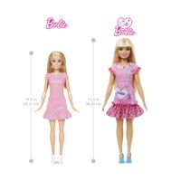 La Mia Prima Barbie, Bambola alta 34 cm  con abito rosa e borsetta a forma di cuore - Barbie