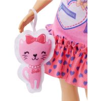 La Mia Prima Barbie, Bambola alta 34 cm  con abito rosa e borsetta a forma di cuore - Barbie