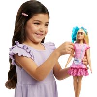 La Mia Prima Barbie, Bambola alta 34 cm  con abito rosa e borsetta a forma di cuore - Barbie