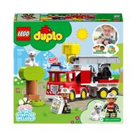 LEGO DUPLO Town Autopompa, Camion con Luci e Sirena, Pompiere e Gatto, Gioco educativo - LEGO