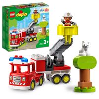 LEGO DUPLO Town Autopompa, Camion con Luci e Sirena, Pompiere e Gatto, Gioco educativo - LEGO