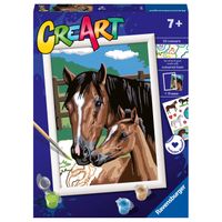 Creart Cavalli al pascolo, Serie D, Kit per dipingere con i numeri - Creart