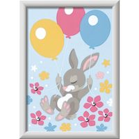 Creart Coniglietto con Palloncini, Serie D, Kit per dipingere con i numeri - Creart