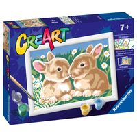 Creart Coniglietti fra le Margherite, Serie E, Kit per dipingere con i numeri - Creart