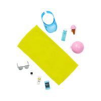 Ken con costume da bagno, abbigliamento da spiaggia, accessori e arredamento - Barbie