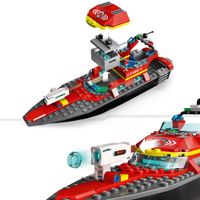 LEGO City Fire 60373 Barca di Soccorso Antincendio dei Vigili del Fuoco, con nave e gommone - LEGO