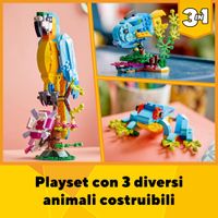 LEGO Creator 31136 Pappagallo Esotico, Set 3 in 1 con Pesce e Rana, da collezione - LEGO