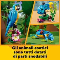 LEGO Creator 31136 Pappagallo Esotico, Set 3 in 1 con Pesce e Rana, da collezione - LEGO