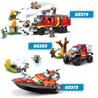 LEGO City Fire 60373 Barca di Soccorso Antincendio dei Vigili del Fuoco, con nave e gommone - LEGO