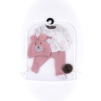 Completo rosa orsetto con camicetta, pantalone e cappellino per My FAO Doll 40 cm - FAO Schwarz