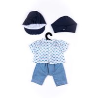 Completo estivo in tessuto con maglietta, pantalone, bandana e cappellino per My FAO Doll 40 cm - FAO Schwarz