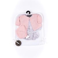 Completo primaverile corto con giacchino in tricot e cuffietta con pon pon per My FAO Doll 40 cm - FAO Schwarz