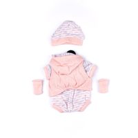 Completo in tricot rosa con pagliaccetto, giacchino cappellino e calzini per My FAO Doll 40 cm - FAO Schwarz