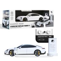 Porsche Taycan Turbo S RC con Luci LED e Stazione di Ricarica Sharper Image - Sharper Image