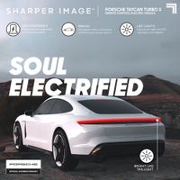Porsche Taycan Turbo S RC con Luci LED e Stazione di Ricarica Sharper Image - Sharper Image