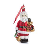 Decorazione in Vetro Babbo Natale con Orsetto - FAO Schwarz