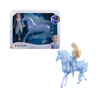 Elsa E Nook, Set Con Bambola Con Abito Azzurro e Cavallo acquatico - Disney Frozen - Disney