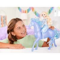 Elsa E Nook, Set Con Bambola Con Abito Azzurro e Cavallo acquatico - Disney Frozen - Disney