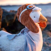 Peluche Big Avery, Oca con Cappello da Aviatore 60 cm - Bunnies By The Bay