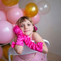 Guanti Principessa Rosa Scuro - Great Pretenders