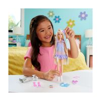 Barbie Fun & Fancy – Bambola con Capelli Lunghissimi e Extension, Abito Argento Metallizzato - Barbie