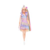 Barbie Fun & Fancy – Bambola con Capelli Lunghissimi e Extension, Abito Argento Metallizzato - Barbie