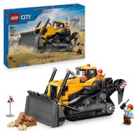 LEGO City 60466 Bulldozer giallo: veicolo cantiere, 3 minifigure - LEGO