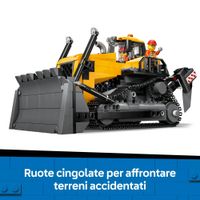 LEGO City 60466 Bulldozer giallo: veicolo cantiere, 3 minifigure - LEGO