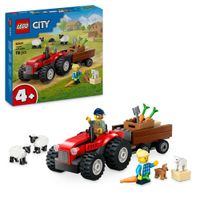 LEGO City 60461 Trattore Agricolo Rosso con Rimorchio e Pecore - LEGO