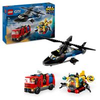 LEGO City 60462 3 in 1 Elicottero, Autopompa e Sottomarino - LEGO